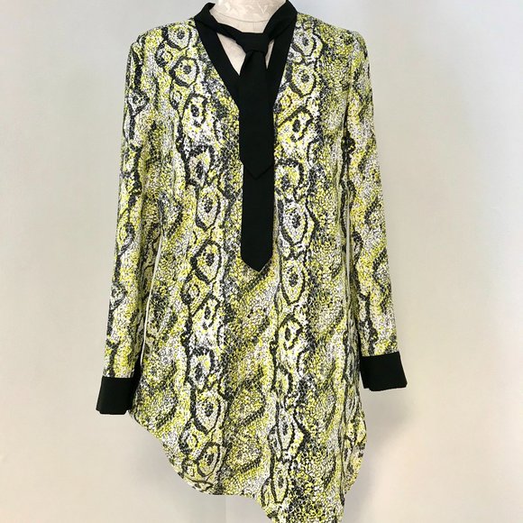 French Connection 4 Snakeskin Print Dress Yellow - Picture 5 of 14